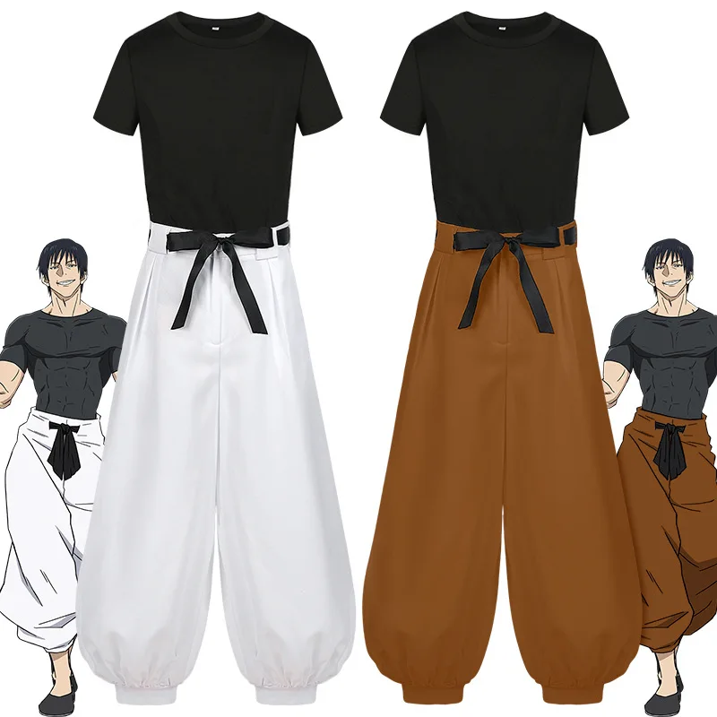 Anime Jujutsu JJK Manga Fushiguro Toji Satoru Gojo Cosplay Costume Wig T-shirt Pants Halloween Carnival Costume