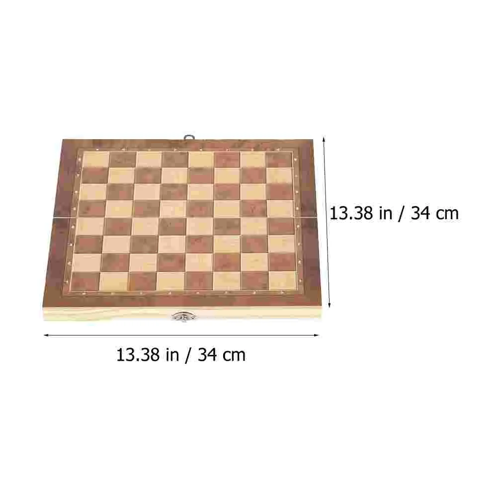 3-in-1-Schachbrett-Set aus Holz, zusammenklappbar, für Reisen, magnetisches Spiel, Schach, Dame, Backgammon, perfekte Größe, Familienbüro, Schule