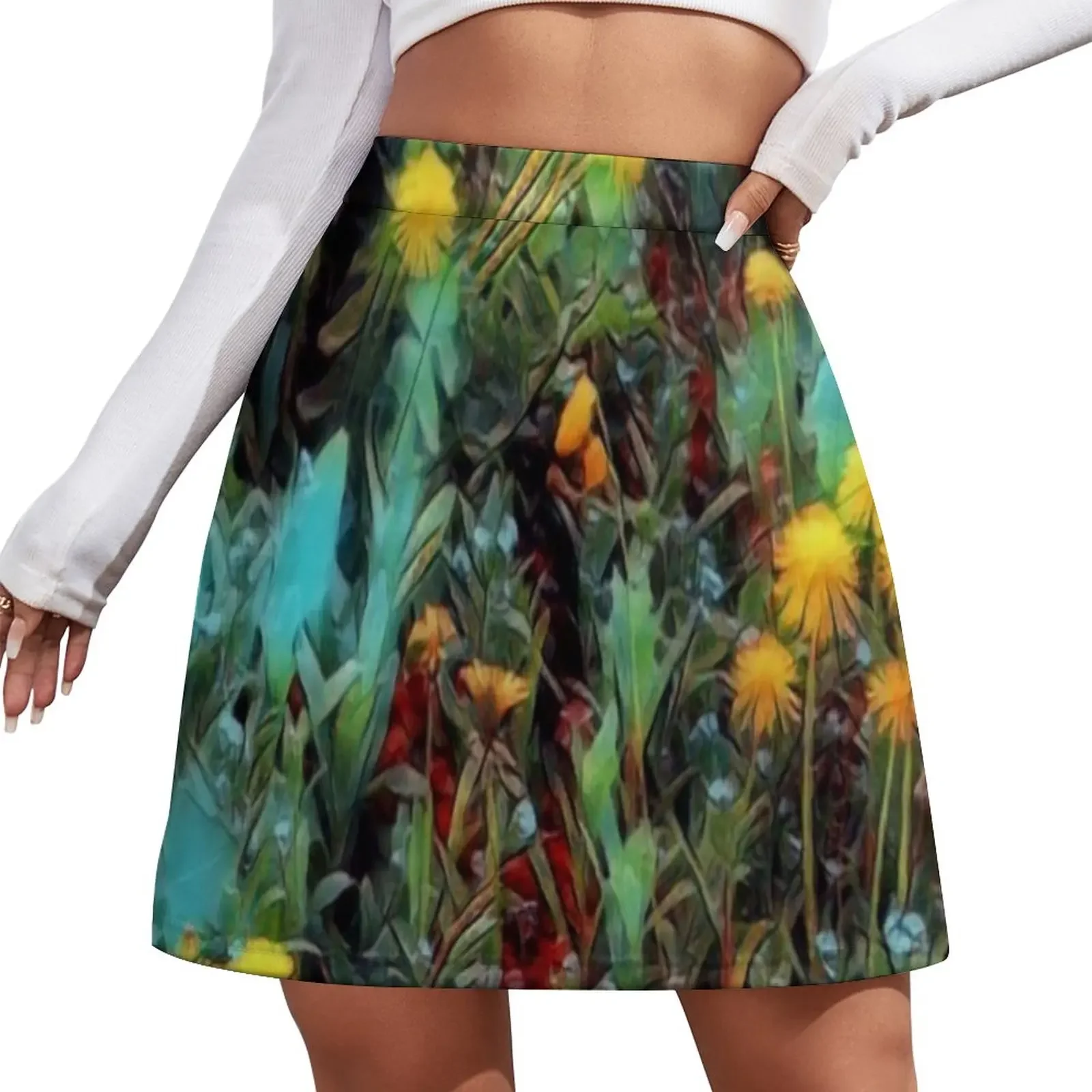 

Wild the world of flowers Mini Skirt Women skirts 90s vintage clothes