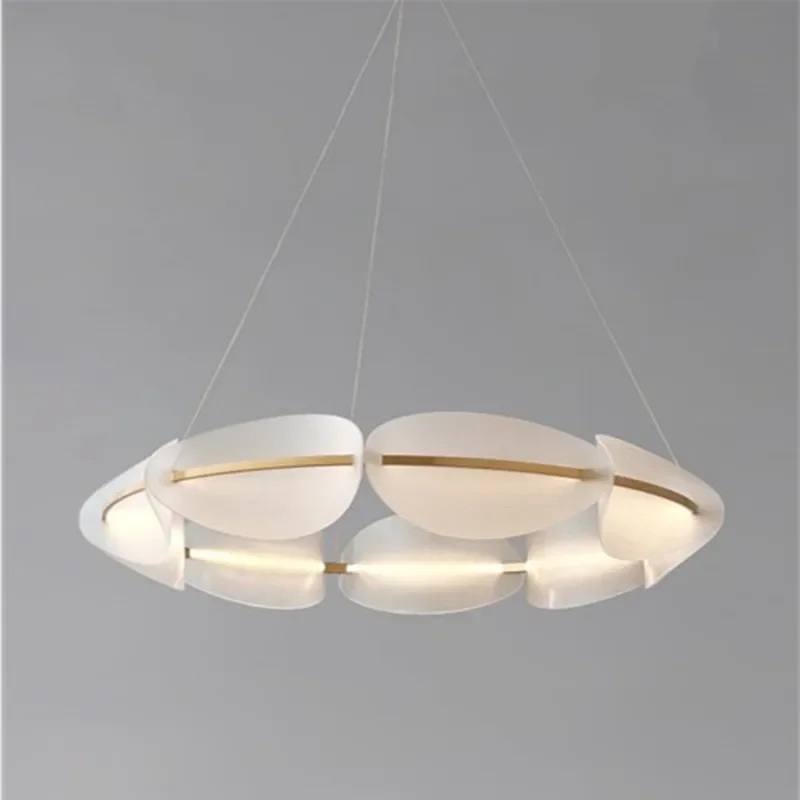 Modern LED Chandelier Lighting Living Room Novelty Petal Pendant Lamps Bedroom Fixtures Nordic Deco Dining  Hanging Lights