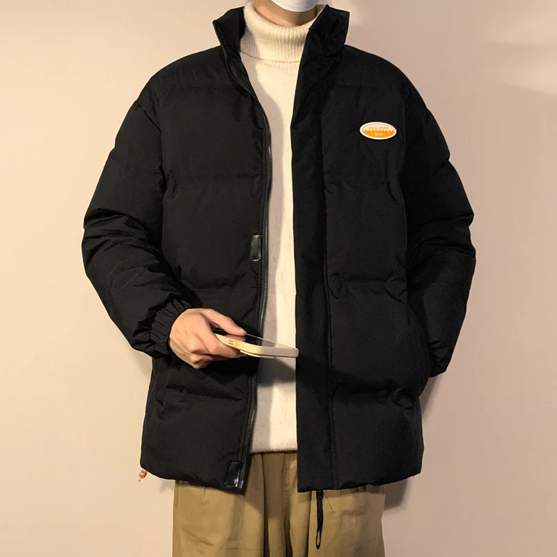 

Men's Puffer Jaet Stand Collar Loose Fit Thiened Windproof Autumn Winter New Sle Warm Cold Resistant Outerwear Coat