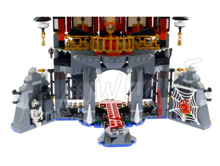 809 Uds Shinobi templo de resurrección función de transformación de techo cámara Prisión 10806 juguetes de bloques de construcción compatibles con el modelo