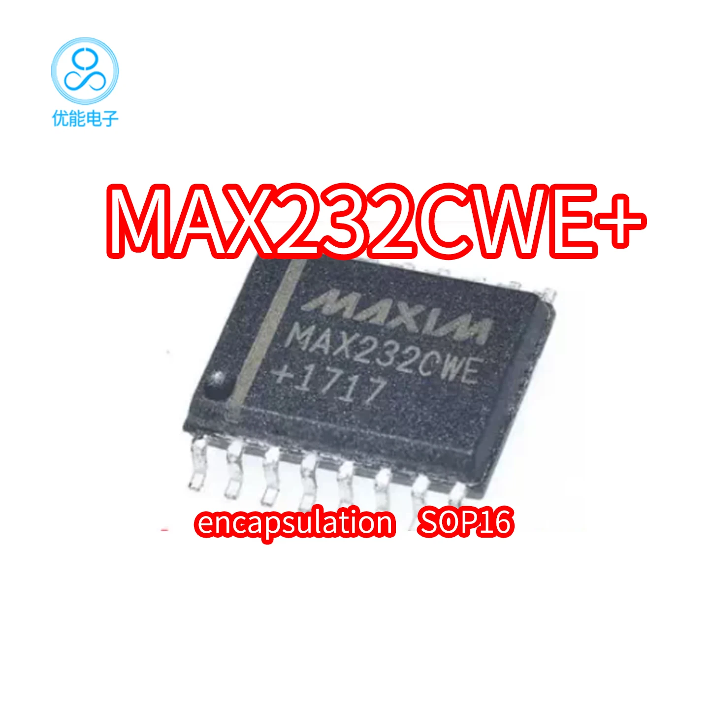 MAX232CWE+MAX232EWE MAX232 SMT SOP16 package transceiver chip
