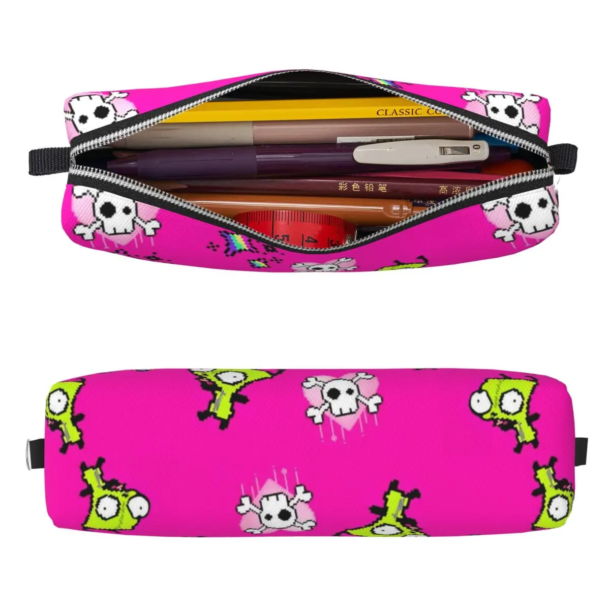 New Invaders Zim Cartoon Pencil Cases Pencilcases Pen for Student Big Capacity Pencil Bags School Supplies Gifts Stationery