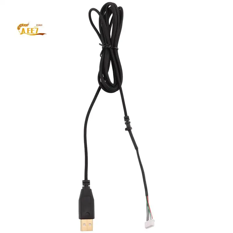

AEE7-Usb Cable Mice Line For Razer Deathadder 2013 Approx. 2.1M 5 Wires 5 Pins Black Gold Plated Replacement Gaming Mouse