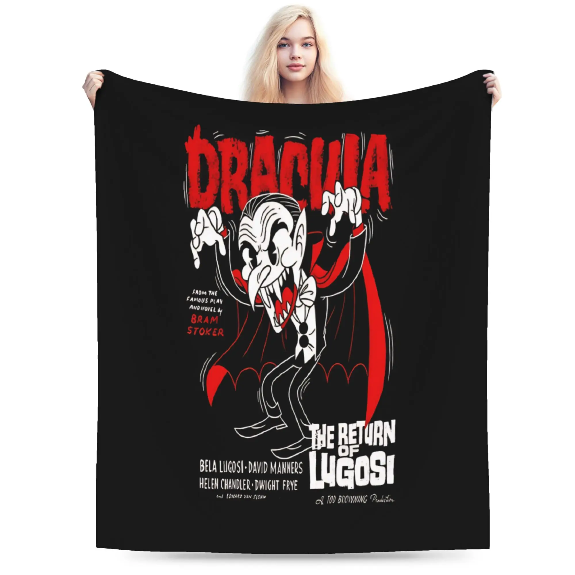 Bram Stoker Dracula Return Lugosi old Cartoon Blanket Quality Super Soft  Throw Blanket Autumn Camping Living Room Fun Bedspread