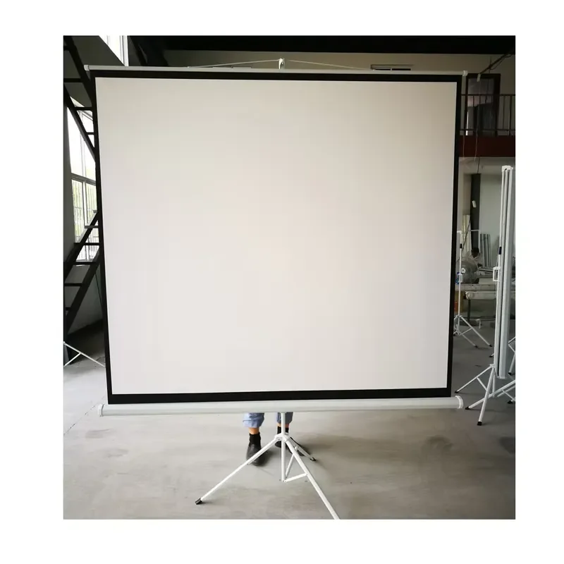 120 Inch 16 9 Matte White Portable Projector Screen with Tripod Stand for Home School Meeting Room Outdoor Movie Display