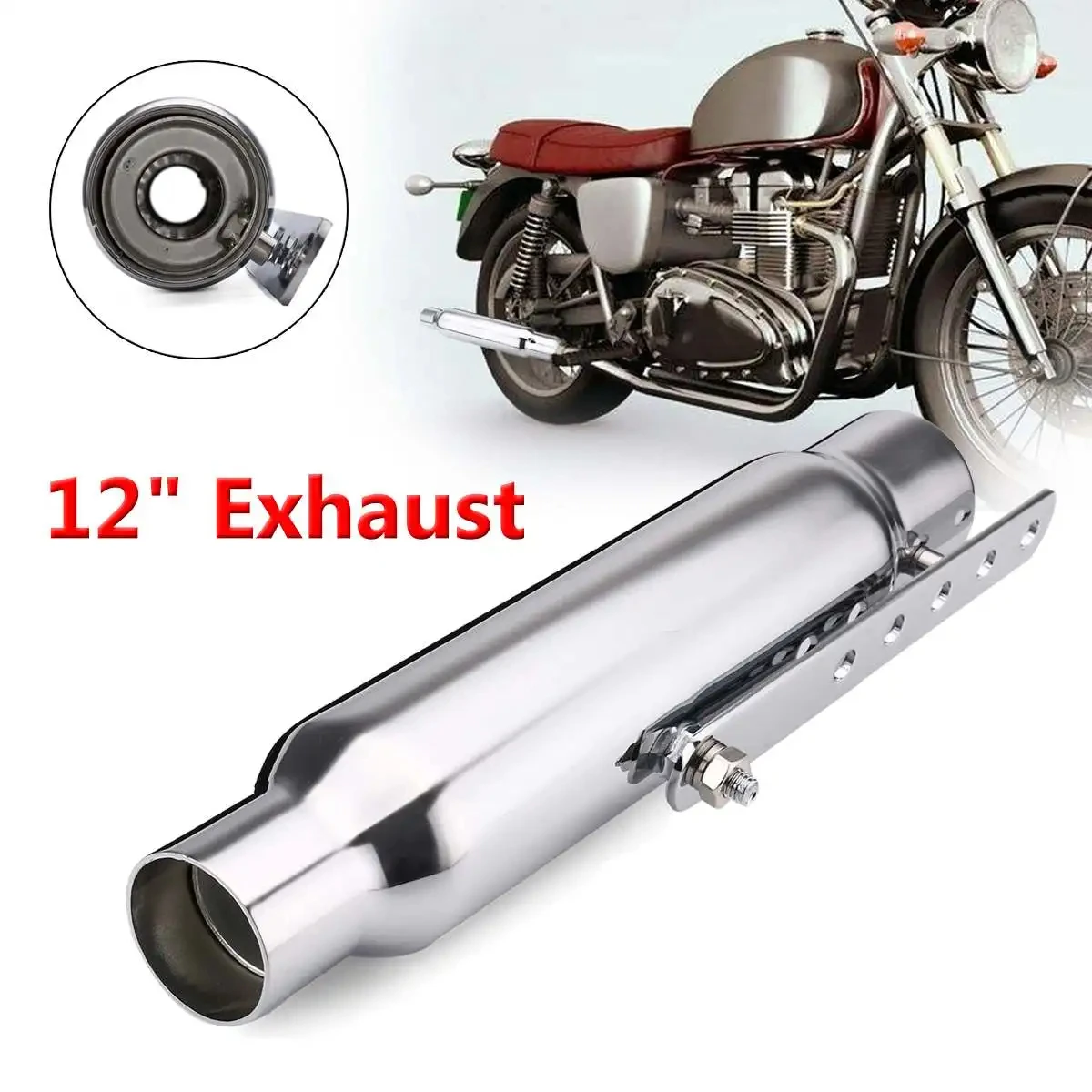 Universal Motorcycle Exhaust Muffler Retro Vintage Classic Electroplating Escap Moto for cg125 sr400 cb500 vt500 CM300 500 Cafe