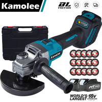 Kamolee 100mm/125mm 4/5 Inches Cordless Brushless Electric Angle Grinder 18500rpm 6 Speed Compatible For Makita 18V Battery