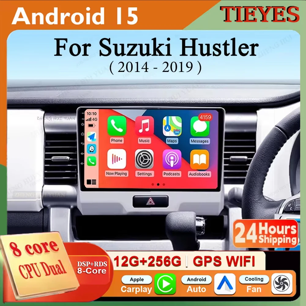 

Для Suzuki Hustler 2014-2019 Android 15 4G WIFI 2K QLED CarPlay Автомобильный радиоприемник Мультимедийный видеоплеер GPS стерео головное устройство