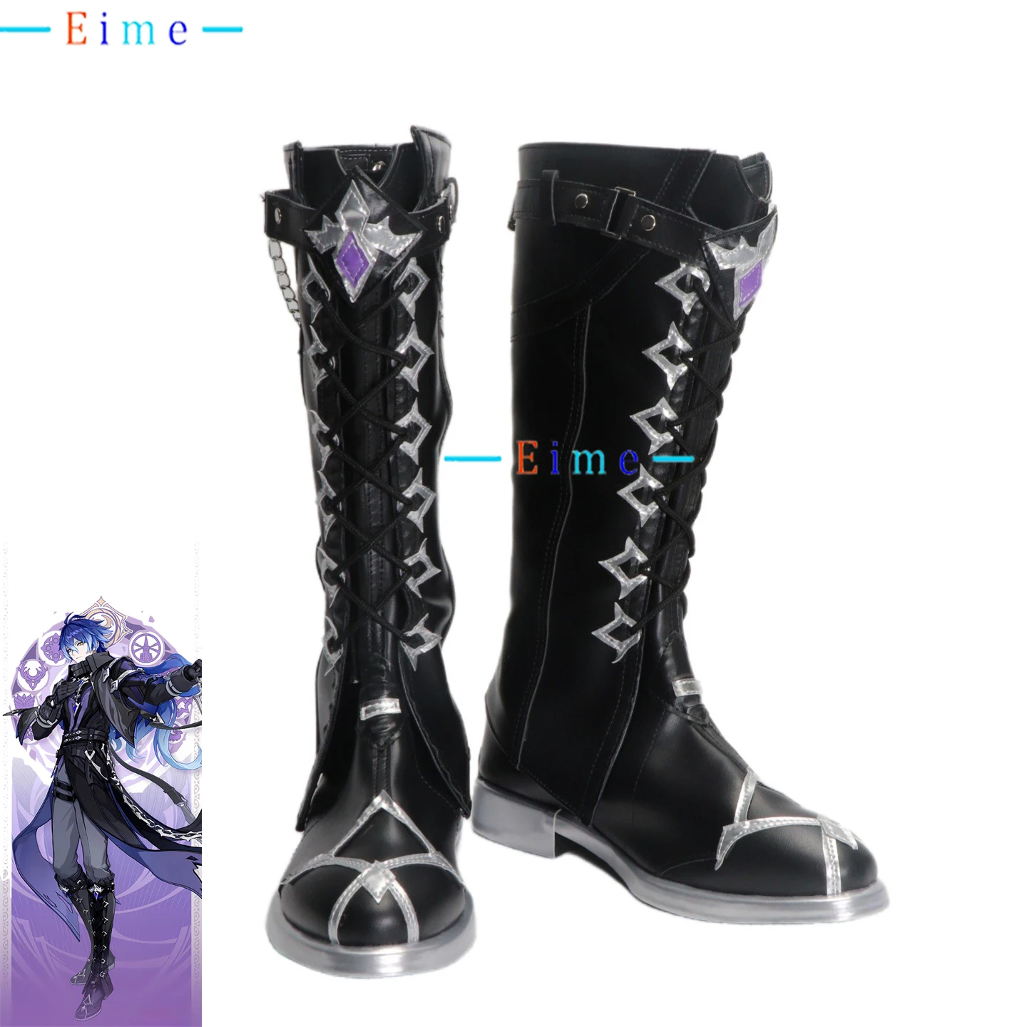 Buty do cosplayu Kyrylla Flins z gry Genshin Impact, akcesoria do cosplayu, buty z PU, buty na Halloween, karnawał, rekwizyty do cosplayu, wykonane na zamówienie.