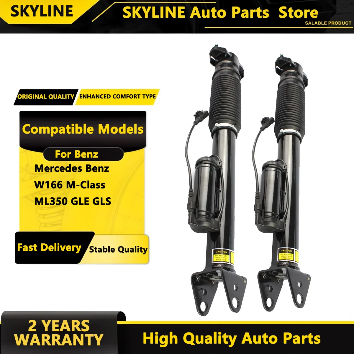 SKYLINE Pair Rear Shock Absorbers With ADS For Mercedes Benz W166 M-Class ML350 GLE GLS