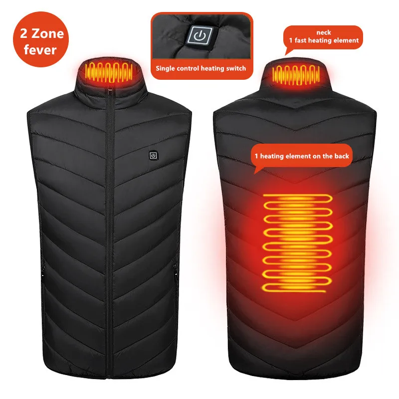 Neue Männer Casual Stehkragen Im Freien Warme Elektrische Weste Winter Usb Port Intelligente Heizung Ärmellose Mantel (Keine Power Bank) – Detail 17