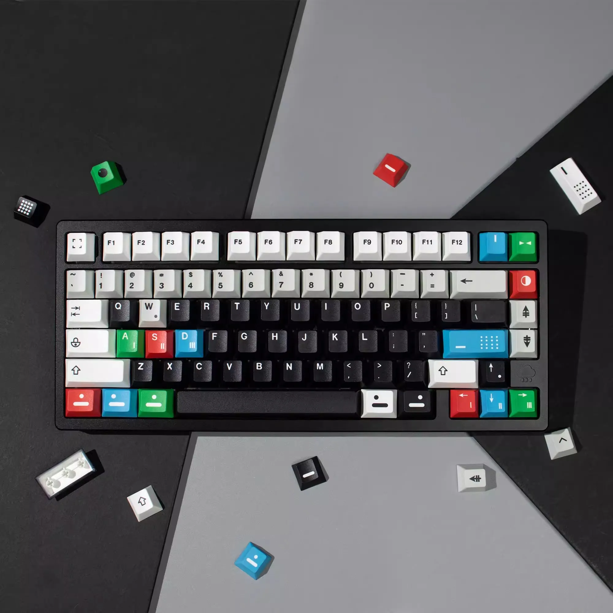 

Новые резонансные колпачки для клавиш Cherry Profile 23/129 клавиш PBT 1,7 мм, пятисторонняя сублимация красителя для механической клавиатуры GH60/GK61/68/75/87