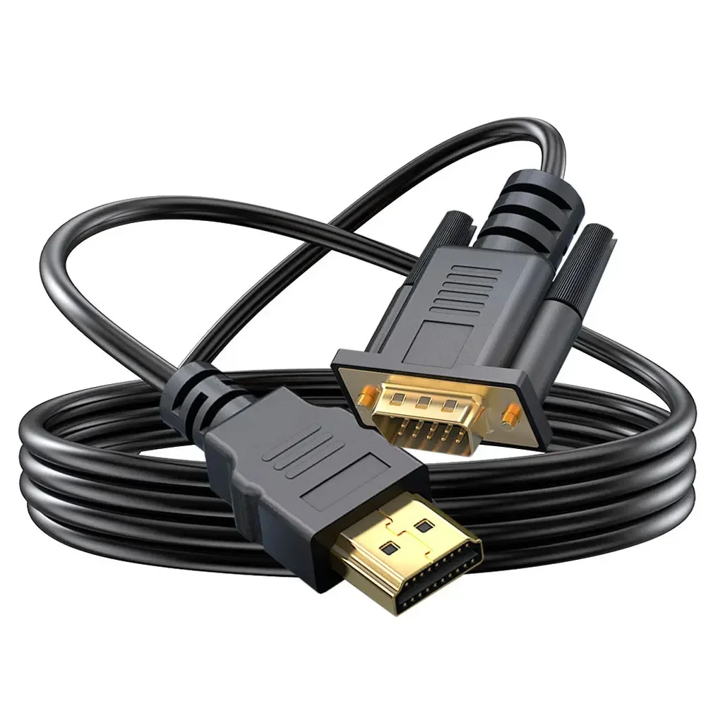 1080P HDMI to VGA Adapter Connector Cable 1.8M FHD for Desktop Laptop PC TV Monitor Projector image 3