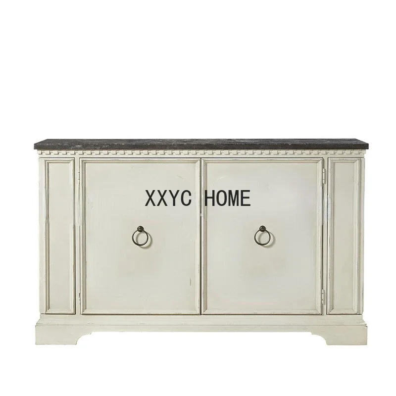 

Sideboard Cabinet Neoclassical Oak Carved Two-Door Audiovisual Cabinet Storage Floor Cabinet