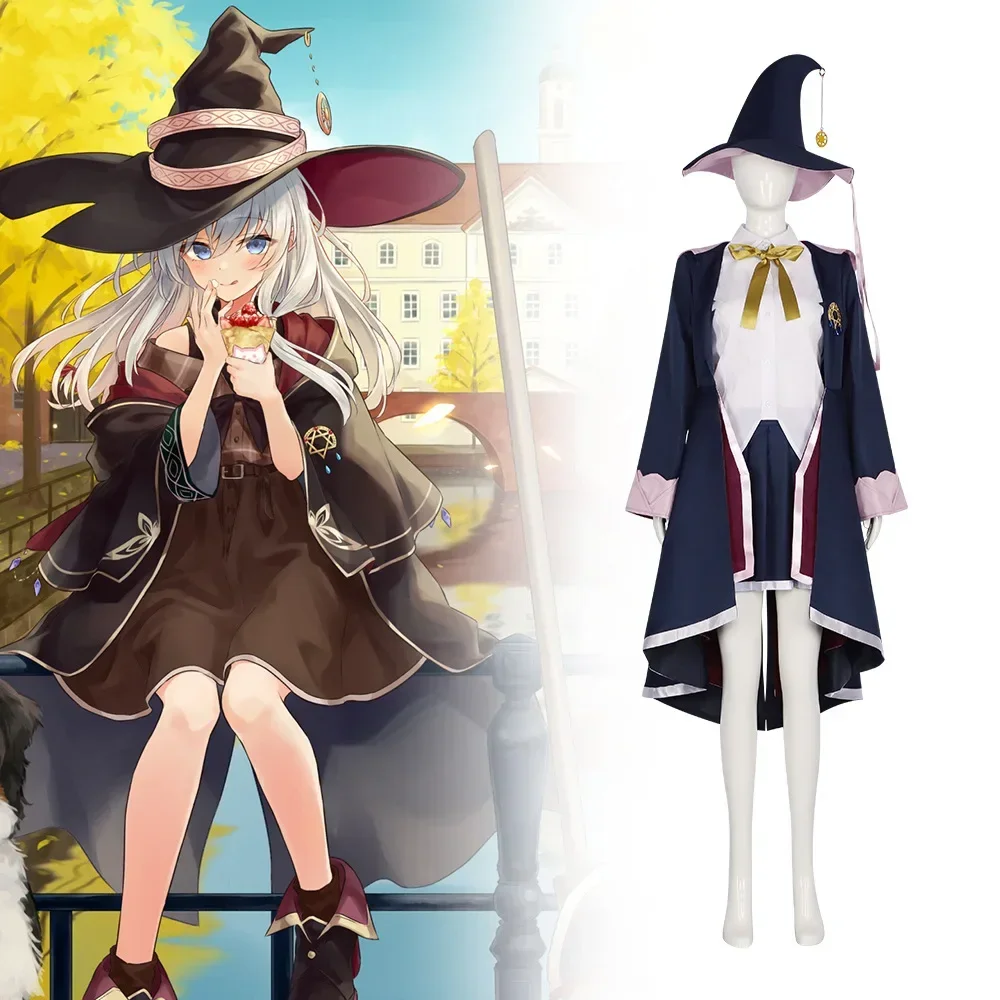 

Anime The Journey of Elaina The Wandering Witch Cosplay Women Party Dress Halloween Costume Hat Outfit Majo No Tabitabi Lovely