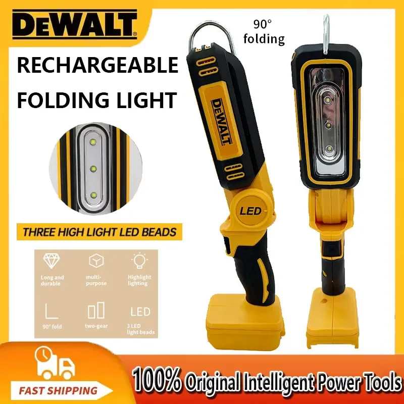 

DEWALT 20V Lithium Battery 90 Degree Multifunctional Folding Work Light Portable Camping Light Emergency Flashlight Car Service