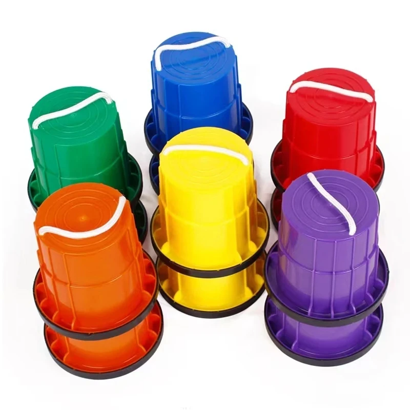 

Walking Bucket Stilts For Kids Balance Training Stepping Stones Playground Outdoor Obstacle Course Sensory Integration Toys