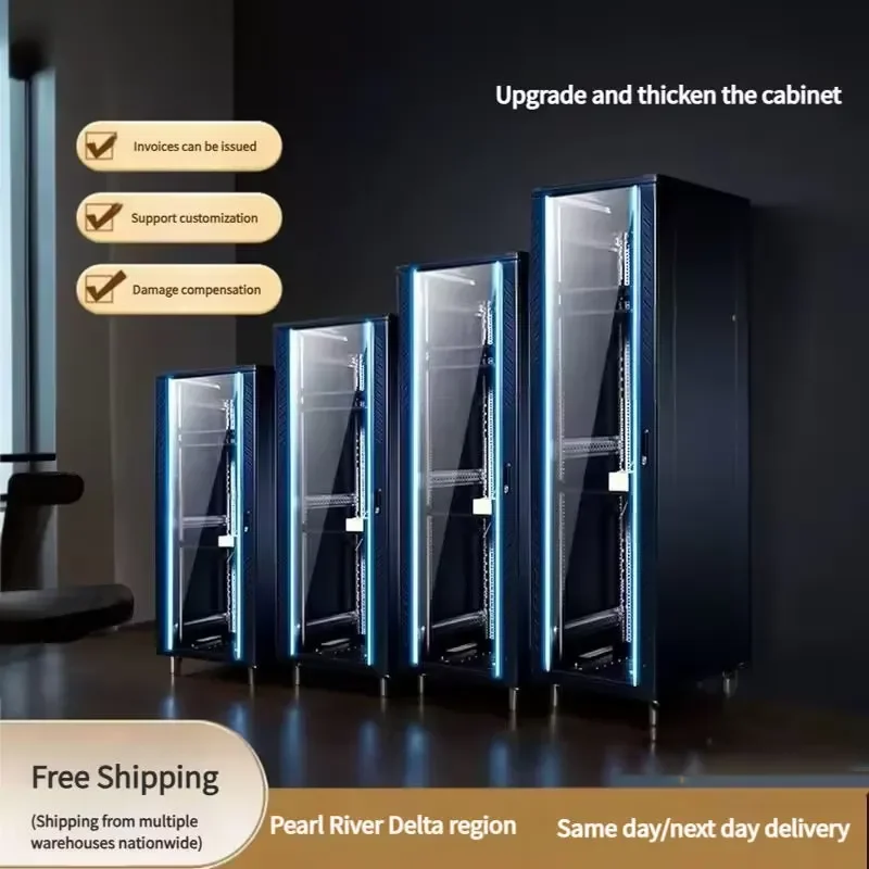 Advanced 42U Network Cabinet 19 Inch Floor Standing Telecom Server Rack with Degreased Finish for Data Center