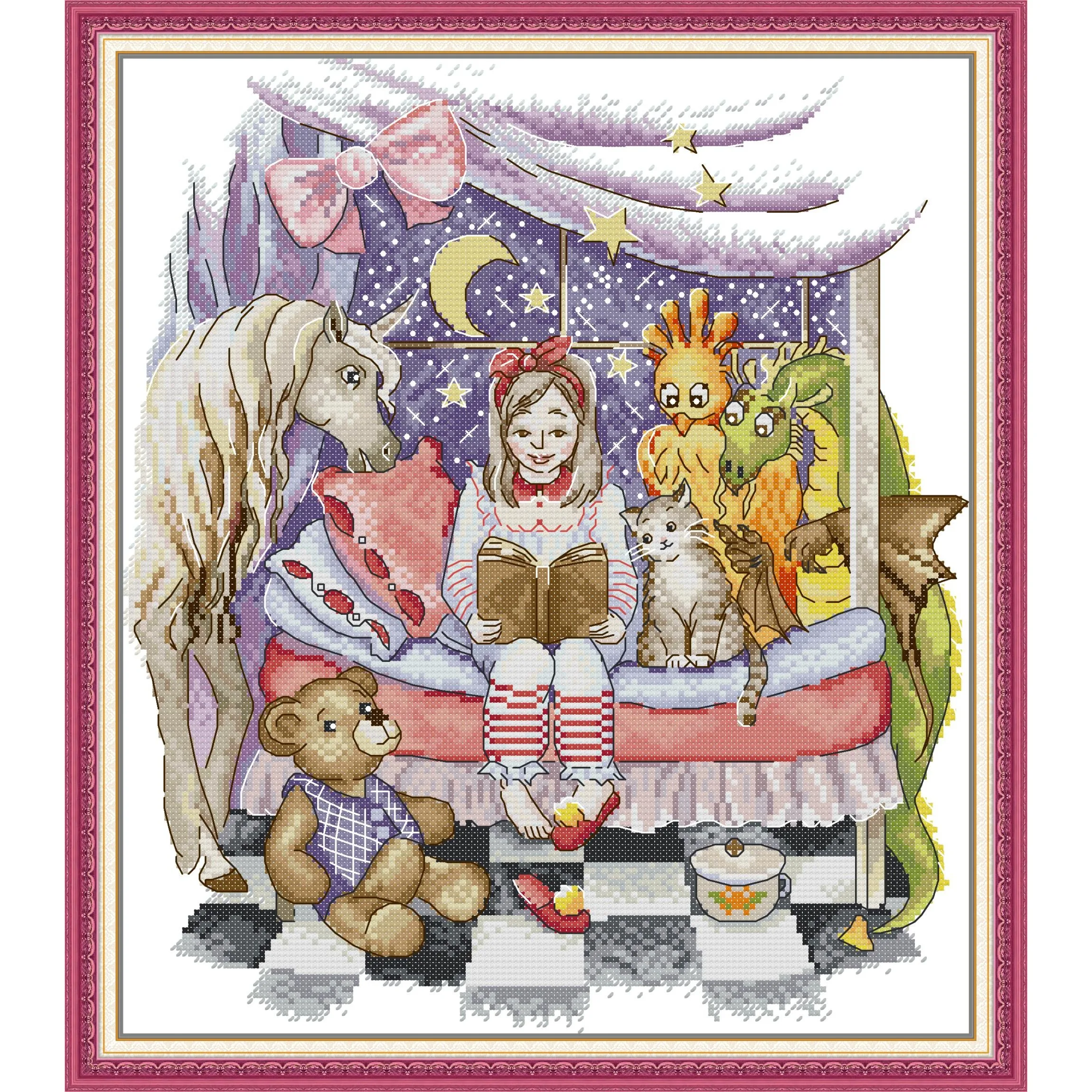 News Pre-Printed Cross Stitch Kit, Stamped Aida Fabric With DMC Threads, Embroidery Kit - Story Came To Life