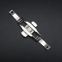 4 5 6mm Stainless Steel Watch Clasp For Longines Double Push Butterfly Watch Band Silver Buckle for Orient Button Accessories