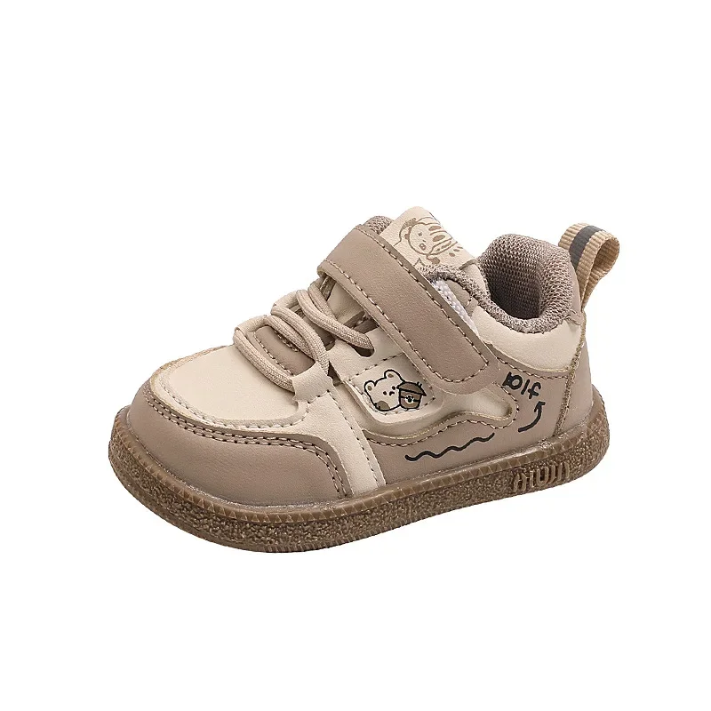 Boys Girls Cute Bear Sports Shoes New 2024 Autumn Children Casual Fashion Non-slip Sports Shoes Baby Toddler First Walking Shoes