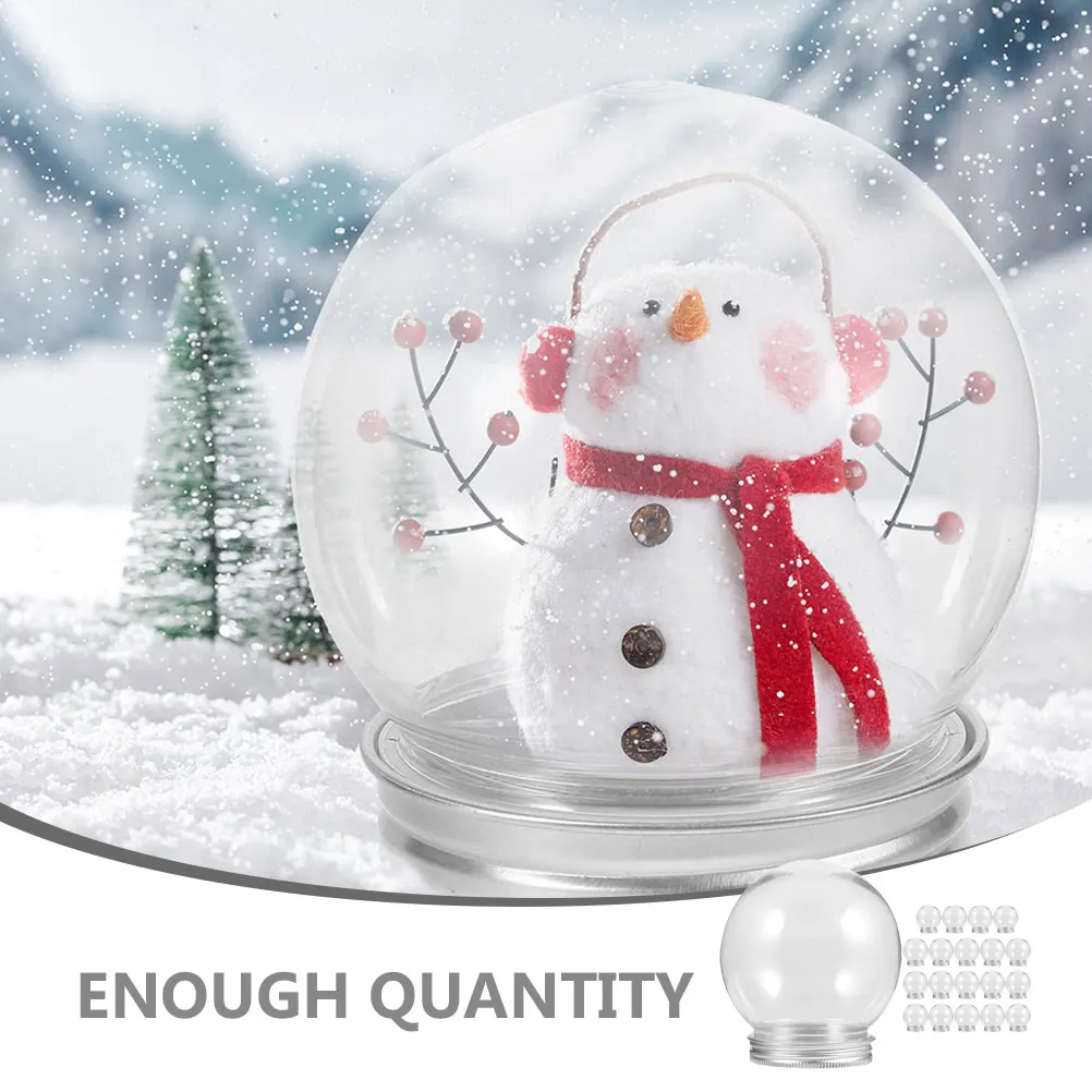 

20pcs Clear Water Globes With Screw Off Cap Empty Snow Globe Making Props Empty Ball Bottles For Preserved Flower Box 150ml