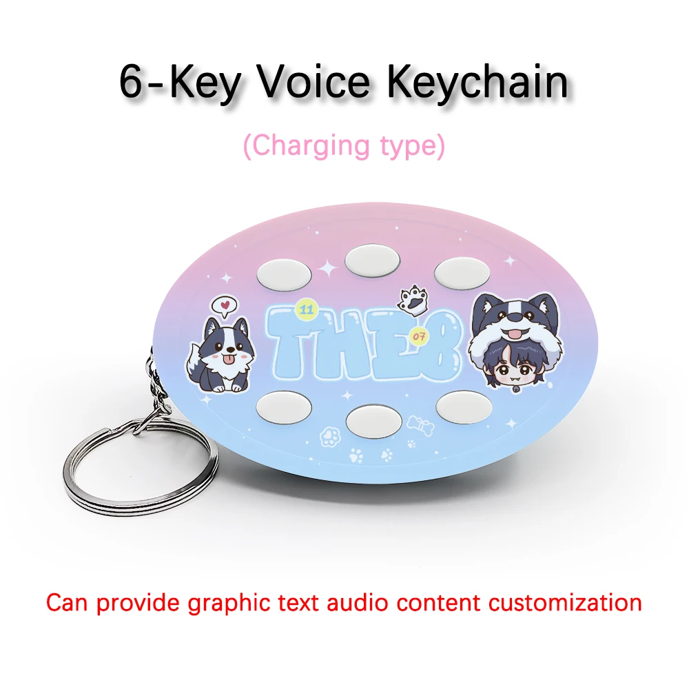 

Creative Voice Keyring For SEVENTEEN Team Member The8 6-Key Audio Picture Customization Rechargeable Type Keychain Pendant Gift