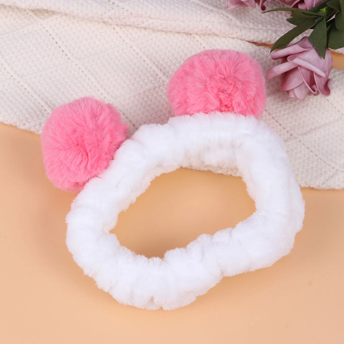 Women Hairband Panda Ear Headbands Elastic Head Wrap Hair Accessories (Black) elastic hairband women headbands