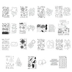 Metal Cutting Dies and Clear Stamps Scrapbooking Card Making Holiday Christmas Embossing Frame Card Craft