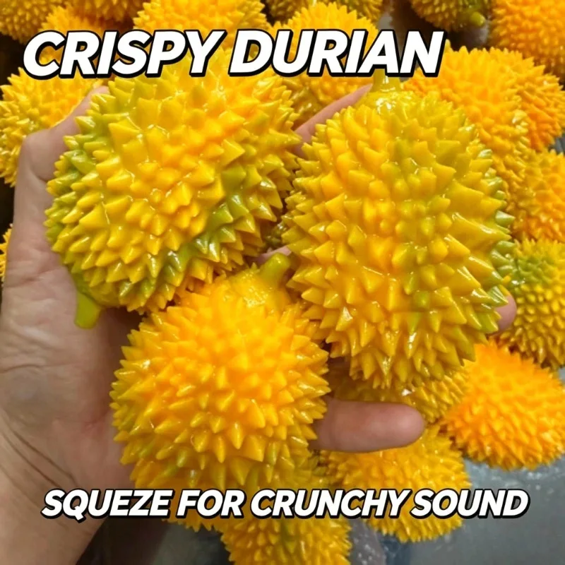 Crunchy Durian Squeeze Figure Handmade Creative Stress Relief Squishy Blocky Texture Press Sound For Anxiety Relief & Desk Decor