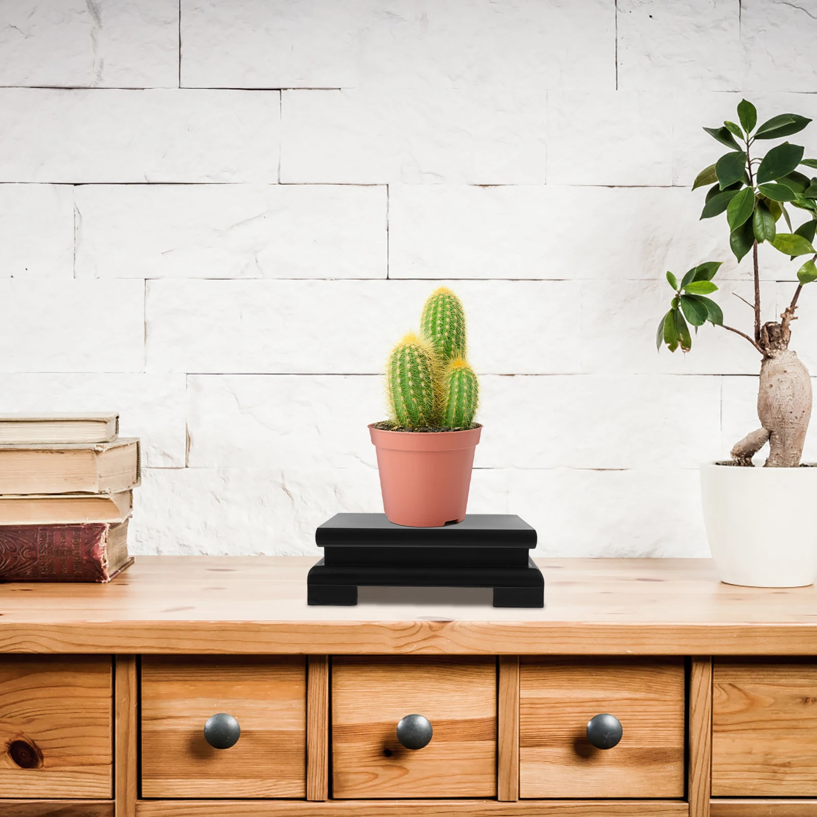 

1Pcs Wood Display Base Decorative Stand for Vase Flower Pot Bonsai Buddha Statue Home Restaurant Office Desktop Ornament