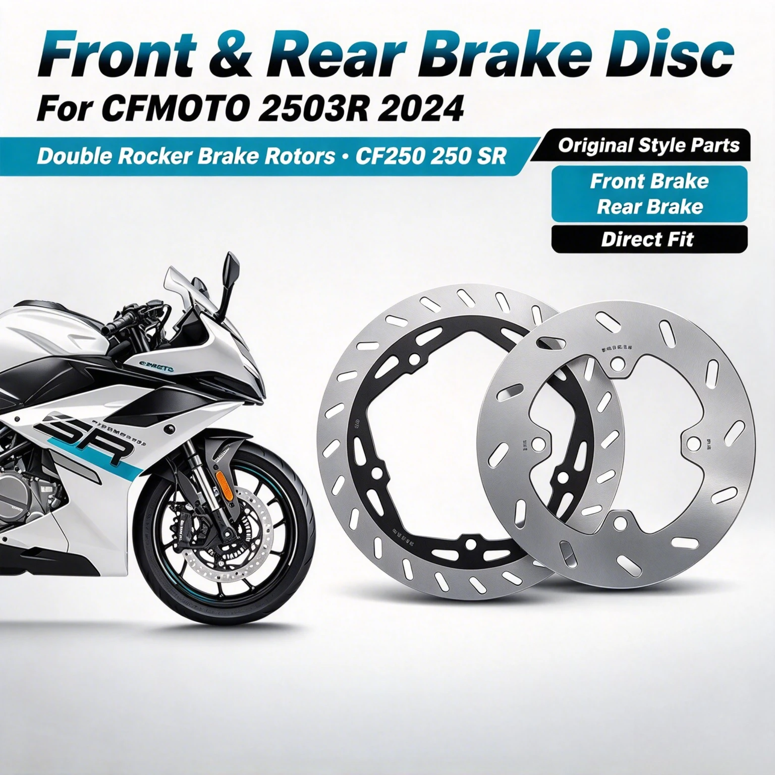For CFMOTO 250SR Front&Rear Brake Disc 2024 Double Rocker Brake Rotors CF250 250 SR  CF MOTO 250SR Motorcycle Original Parts
