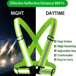 Correias reflexivas Safety Jacket, Alta Visibilidade Vest, Trabalho noturno, Corrida, Ciclismo, Segurança
