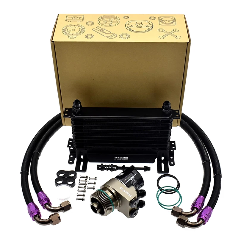 

Комплект масляного радиатора, комплект термостатического охладителя двигателя, подходит для двигателя Volkswagen Audi Skoda третьего поколения EA888