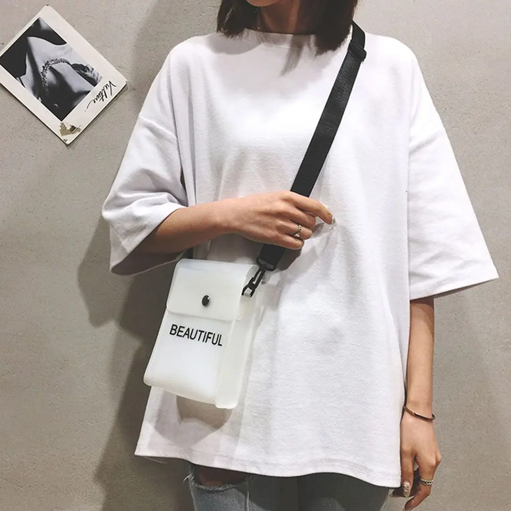 

Bag Fashion Jelly Color PVC Flap Bag Shoulder Pouch Phone Pocket Crossbody Bag Single Shoulder Bag Transparent Messenger Bag