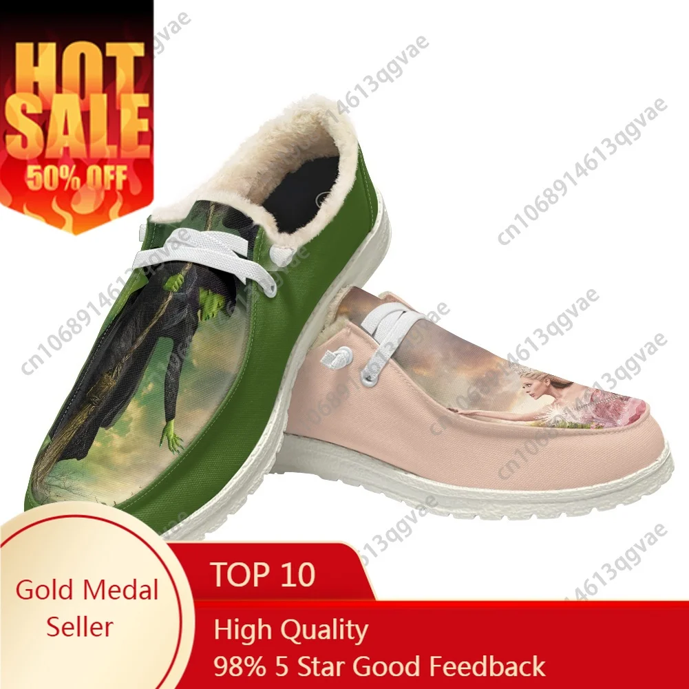 

WICKED He Musical Elphaba Witch Casual Shoes Plush Flat Shoe Men Woman Breathable Outdoor Lightweight Footwear Custom Made Shoe