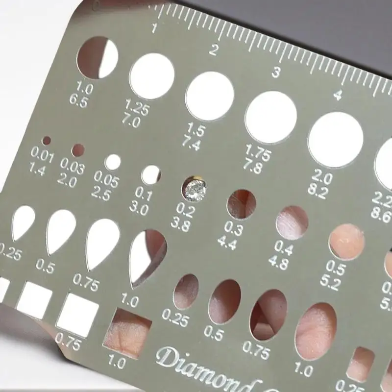 Top Quality Stainless Steel Diamond Gauge for Accurate Measurement of Specialty Shaped Gemstones.