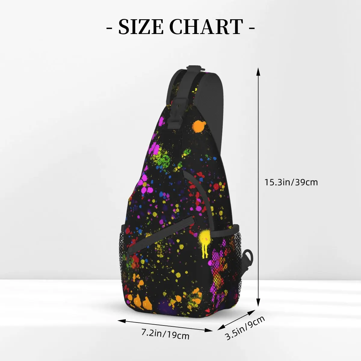 Graffiti Splash Crossbody Chest Bags Neon Pattern Pockets Travel Pack Messenger Sports Teens Shoulder Bag Unisex