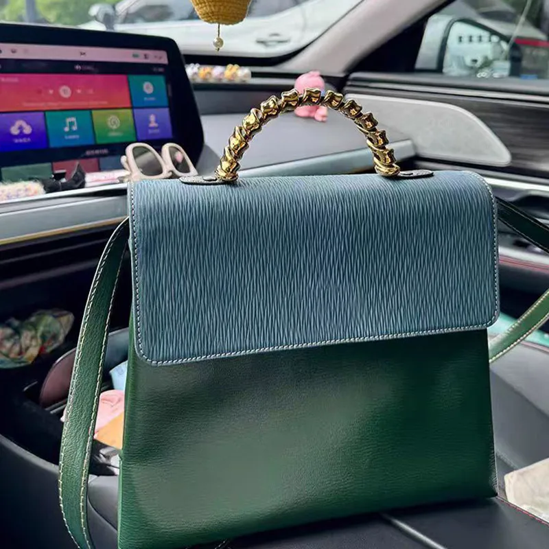 

Модная брендовая дизайнерская сумка на плечо Европа Америка Модная сумка на плечо Элегантная зеленая квадратная сумка из искусственной кожи Нишевые роскошные сумки
