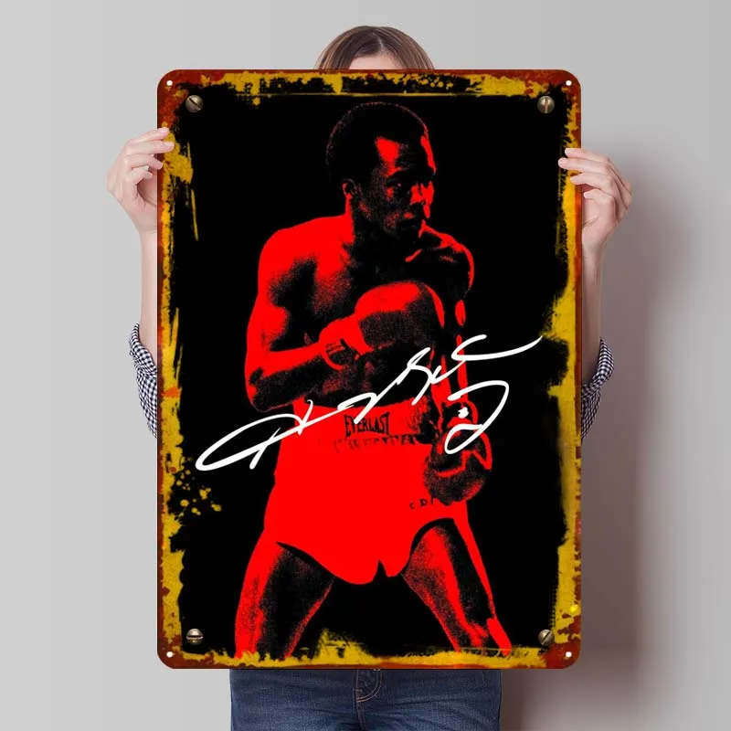 Boxing Sugar Ray Leonard Sports Metal Poster Vintage Home Decor Items Custom Metal Tin Signs for Wall Art Decoration Retro Room