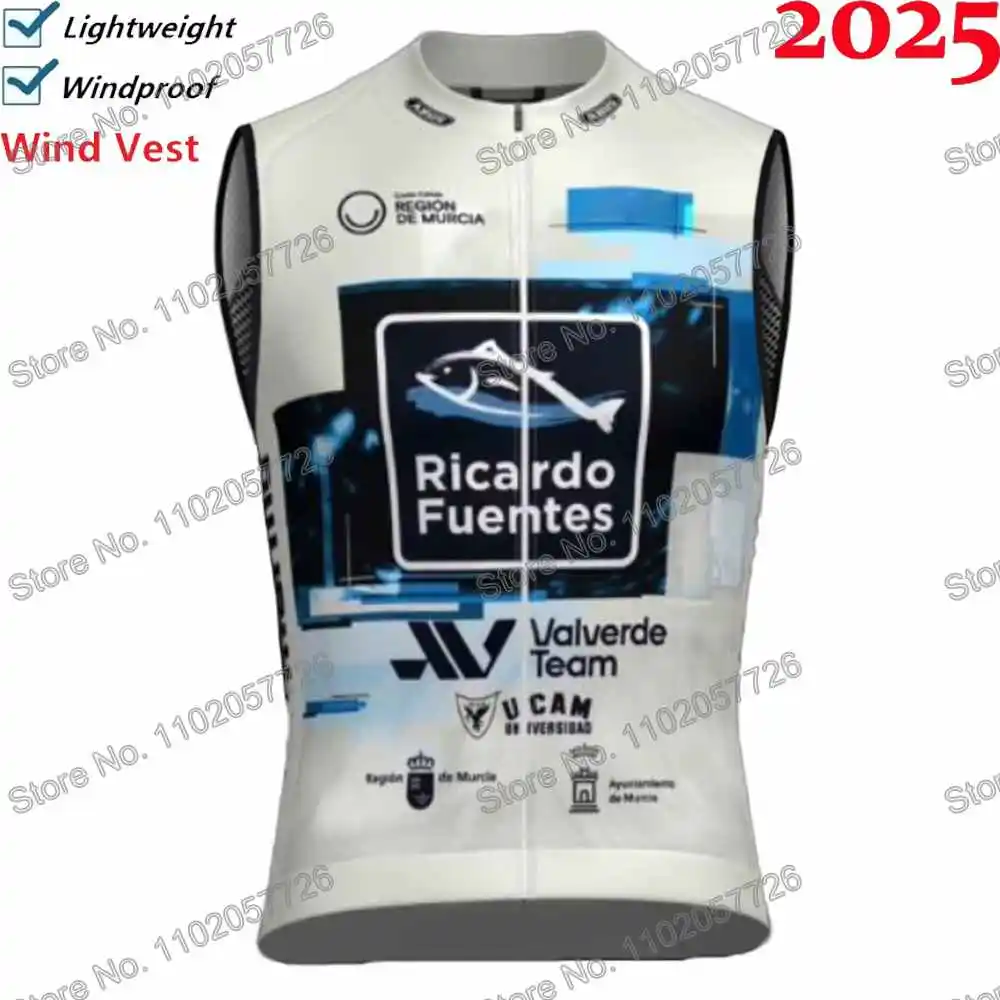 Valverde Team Ricardo Fuentes 2025 велосипедный жилет ветровка мужской ветровой жилет летний дорожный велосипедный трикотаж без рукавов MTB велосипедная куртка