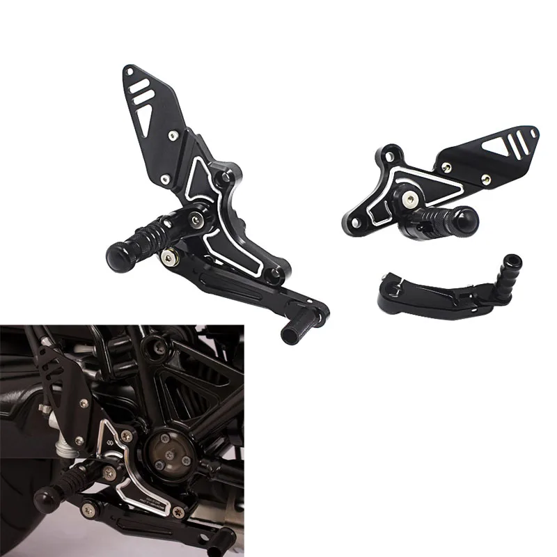 

CNC Aluminum Adjustable Motorcycle Foot Pegs Rest Rearset Rear Set Footrest For BMW R NINE T R9T Foots kit