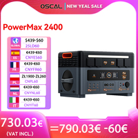 OSCAL PowerMax 2400 Portable Power Station 2400W Solar Generator, 1872Wh LiFePO4 Battery,With HD Stereo Speakers for Outdoor Cam