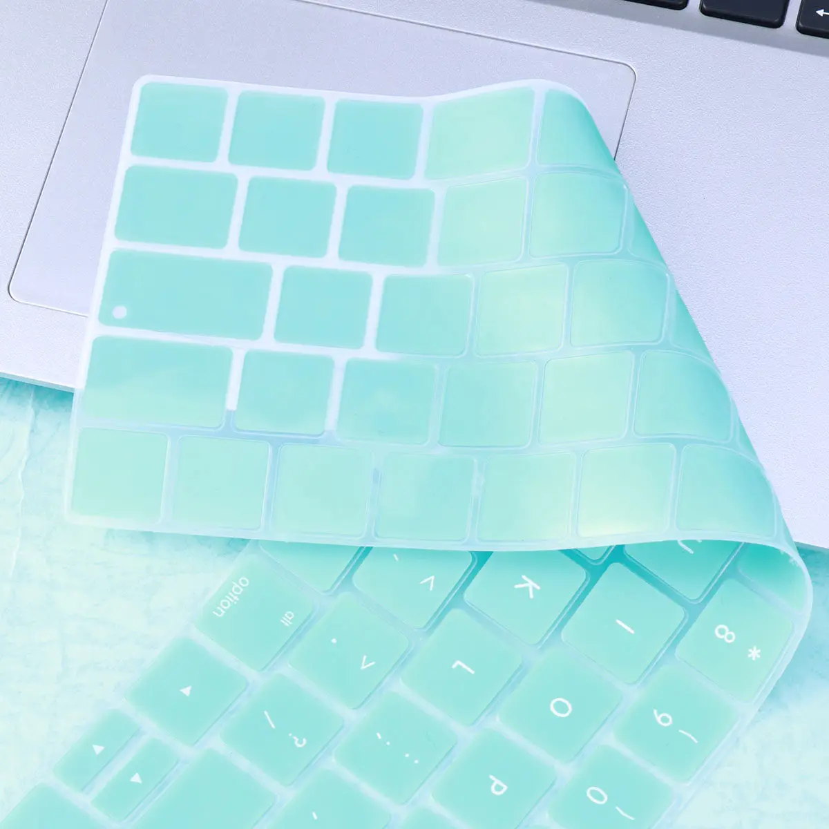 Cubierta de Teclado Premium Moldeada Individualmente para Pro 13 15 Pulgadas, Ultra Silicona, Anti-Vuelco, Retroiluminada, Compatible