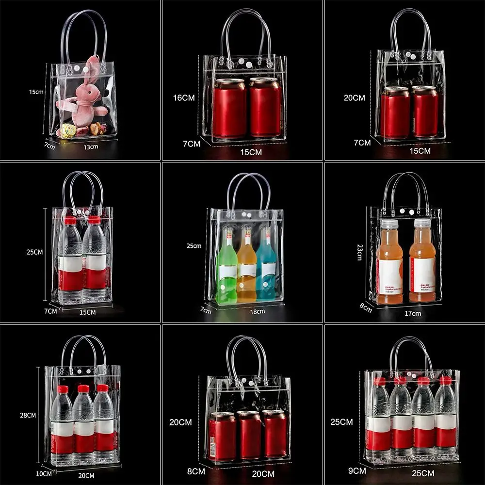 The New Transparent PVC Handbag Large Capacity Plastic Candy Bag Multi-purpose Gift Jelly Bag Hiking