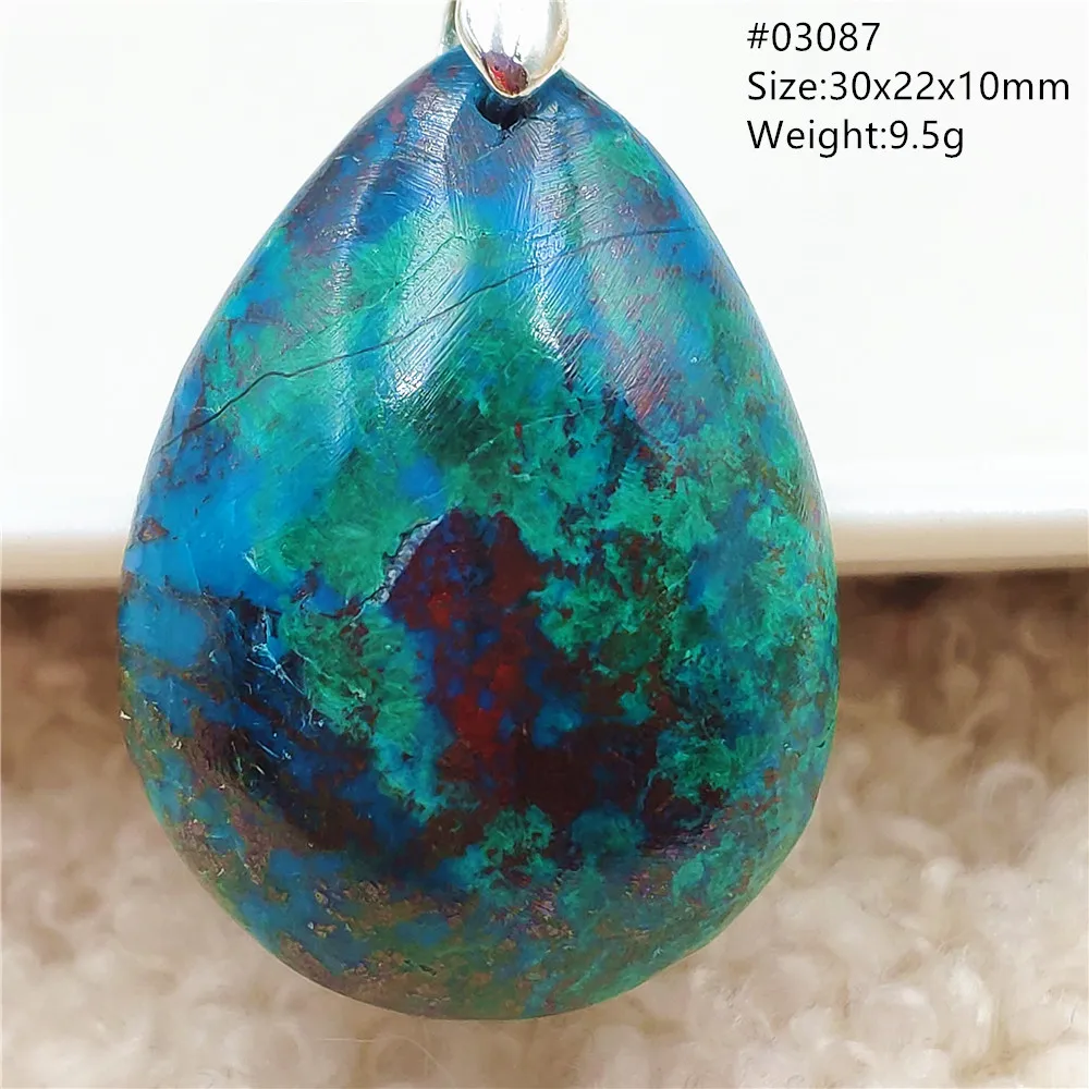 Natural Blue Azurite Malachite Pendant Rare Jewelry Women Men Malachite Rare Water Drop Necklace AAAAAA