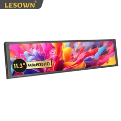 LESOWN 11.3in Stretched Bar LCD Display Small Secondary Screen FHD IPS 440x1920 HDMI Monitor 500cd/m2 High Brightness for Laptop
