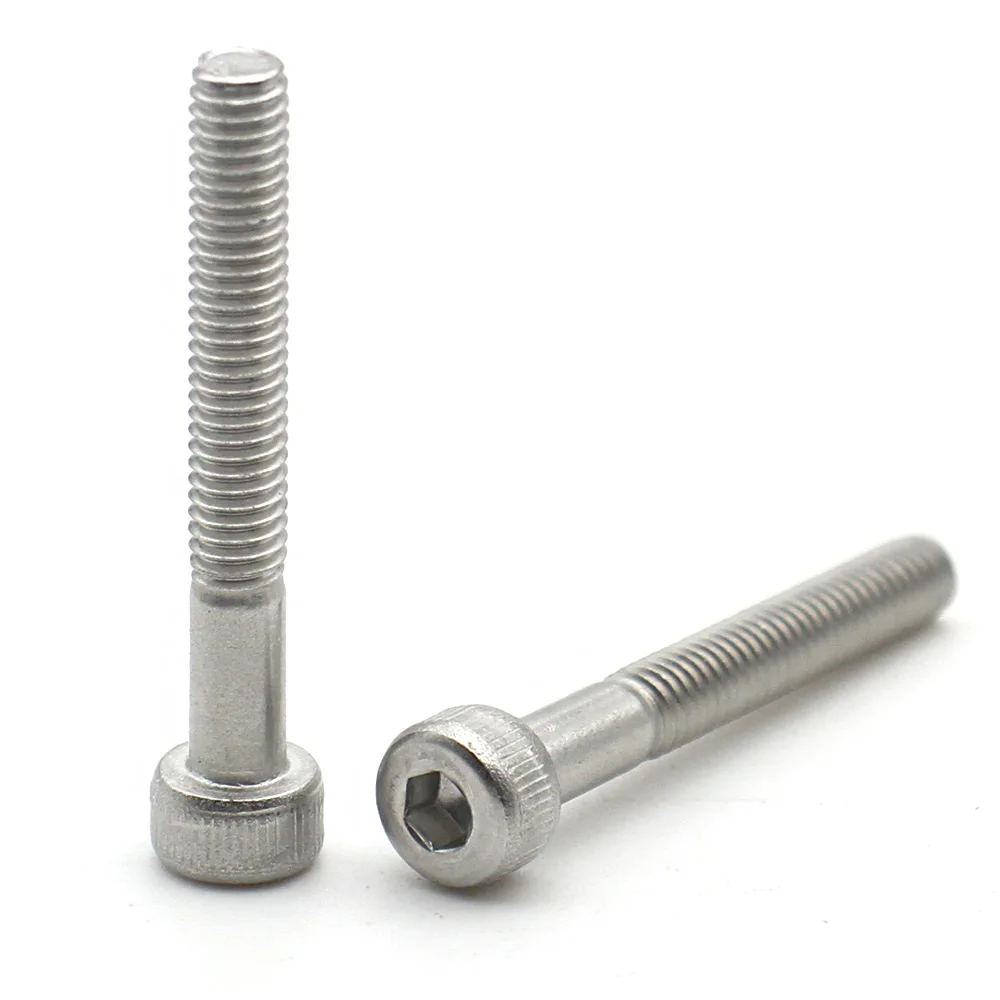 10-1 pz 304 In Acciaio Inox Socchetto Viti A Testa Cilindro M3 M4 M5 M6 M8 M10 M12 M14 M16 Filettatura Parziale Bulloni Esagonali di Lunghezza Lunga